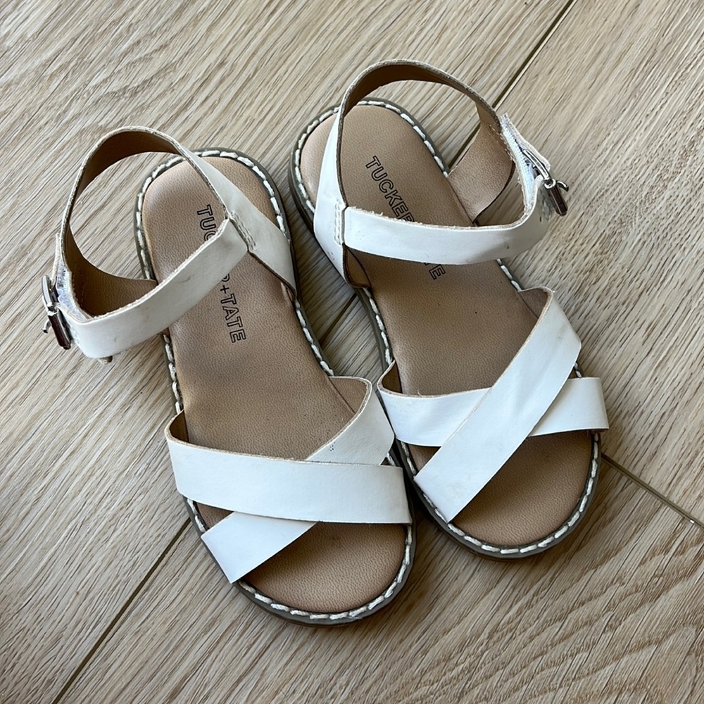Tucker and Tate White Velcro Strap Ankle Sandals